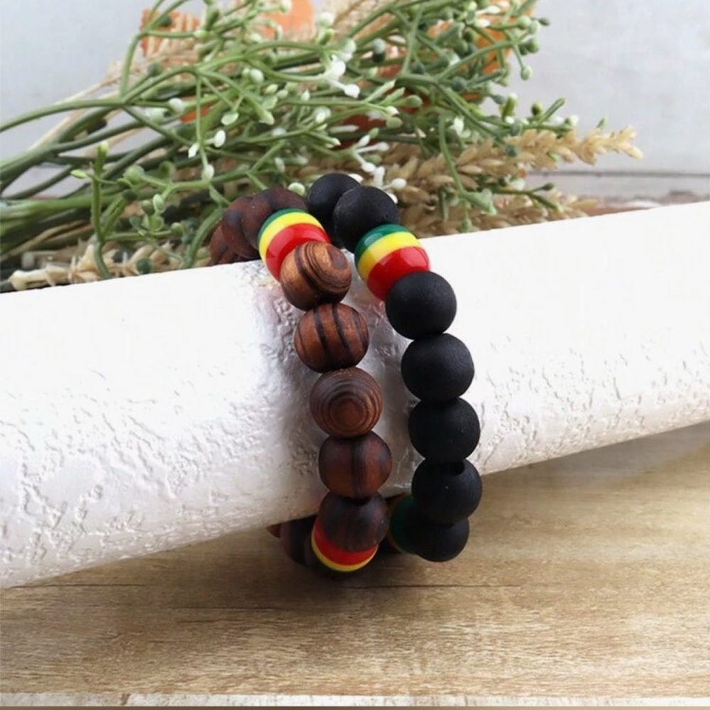 Wood and Bead Bracelet Set